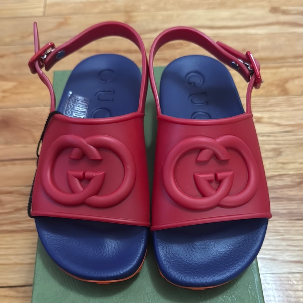 Gucci Red and Blue Sandals